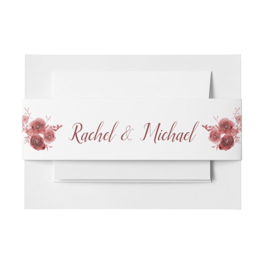 Levendige Bourgogne en witte Waterverf ventilator Uitnodigingen Wikkel (Voorkant Voorbeeld)