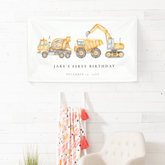 Levendige bouwwagens spandoek (Insitu)