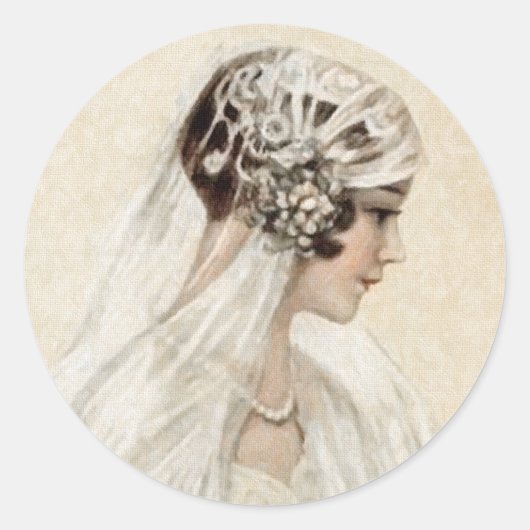 Levendige  bride ronde sticker (Voorkant)