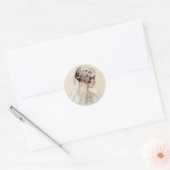 Levendige  bride ronde sticker (Envelop)