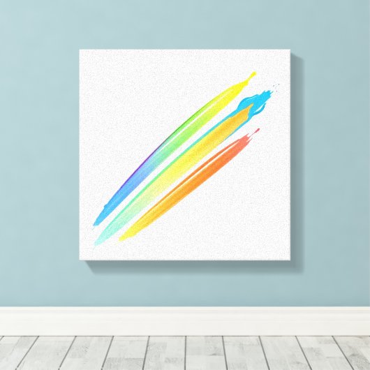 Levendige Brushstroke Art Splash Canvas Afdruk (Insitu (Houten vloer))