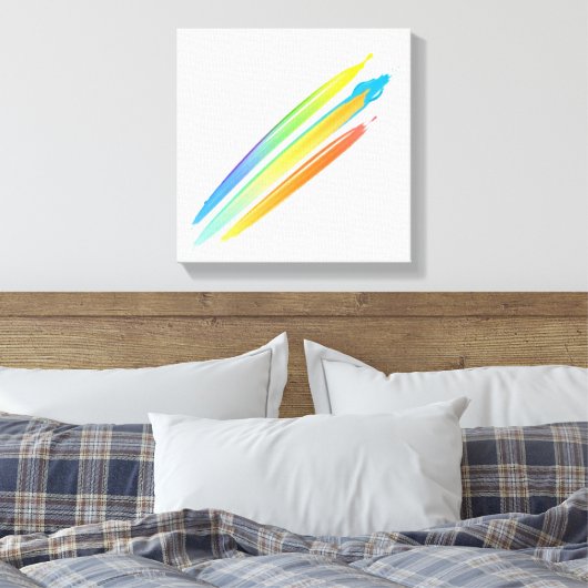 Levendige Brushstroke Art Splash Canvas Afdruk (Insitu (Slaapkamer))