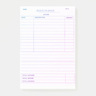 Levendige budgettrackingnotitieblok post-it® notes