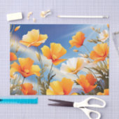 Levendige Californische klaprozenweide Tissuepapier (Craft)