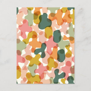 Levendige Camo Blobs kussen Briefkaart