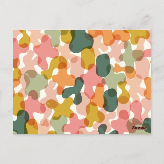 Levendige Camo Blobs kussen Briefkaart (Achterkant)