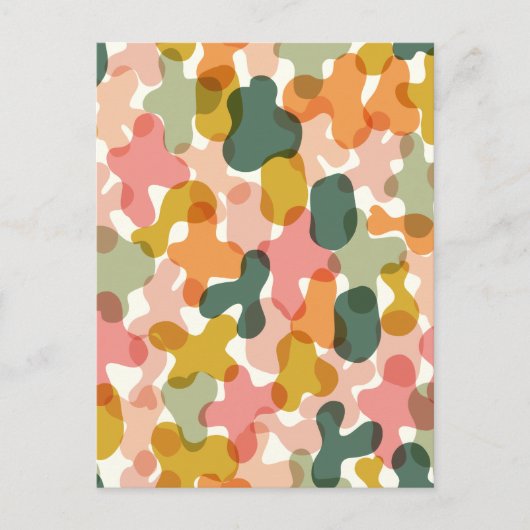Levendige Camo Blobs kussen Briefkaart (Voorkant)