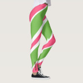 Levendige Candy Stripe Abstracte Leggings (Rechts)