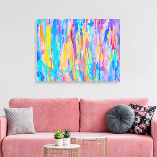 levendige cascade canvas afdruk (Insitu (Woonkamer))