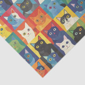 Levendige Cat Collage Decoupage Tissuepapier (Detail)