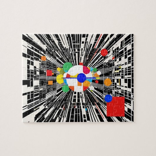 Levendige Chaos: Abstracte kleurendans Legpuzzel (Horizontaal)