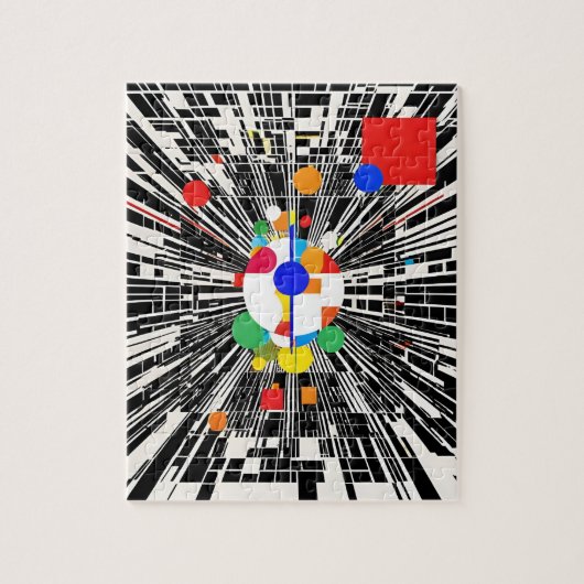 Levendige Chaos: Abstracte kleurendans Legpuzzel (Verticaal)