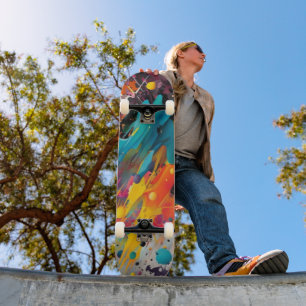 Levendige Chaos Spat Graffiti Skateboard