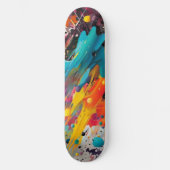 Levendige Chaos Spat Graffiti Skateboard (Voorkant)