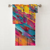 Levendige Chaos Splash Graffiti Bad Handdoek (Insitu)