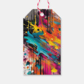 Levendige Chaos Splash Graffiti Cadeaulabel (Voorkant)