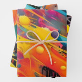 Levendige Chaos Splash Graffiti Inpakpapier Vel (In situ)