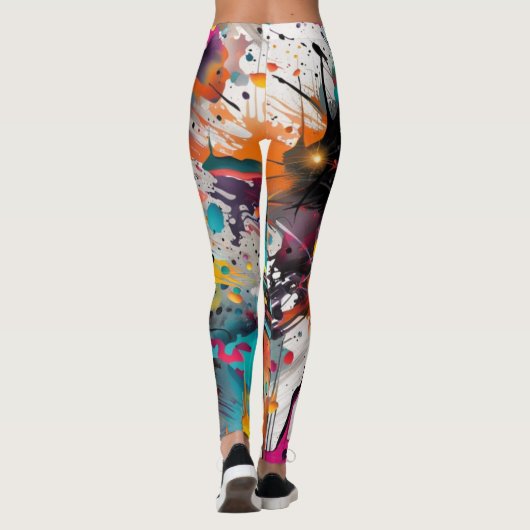 Levendige Chaos Splash Graffiti Leggings (Achterkant)