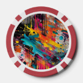 Levendige Chaos Splash Graffiti Poker Chips (Achterkant)