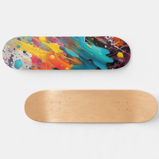 Levendige Chaos Splash Graffiti Skateboard (Horizontaal)