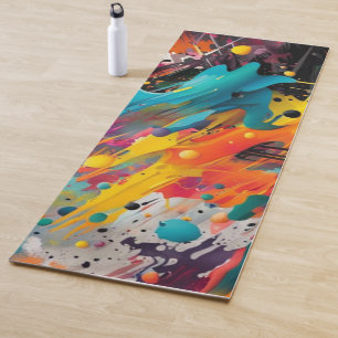 Levendige Chaos Splash Graffiti Yogamat
