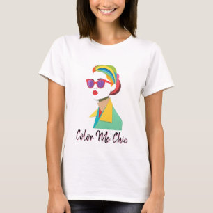 Levendige chique vrouw t-shirt