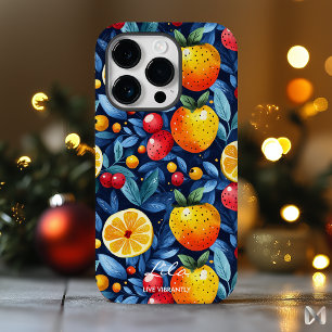 Levendige Citrus en Berry Wellness Blauw & Sinaasa Case-Mate iPhone 14 Pro Hoesje