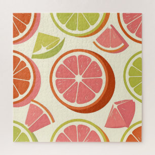 Levendige citrus grapefruit sinaasappel limoenschi legpuzzel