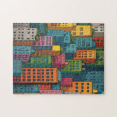 Levendige City puzzel Legpuzzel (Horizontaal)