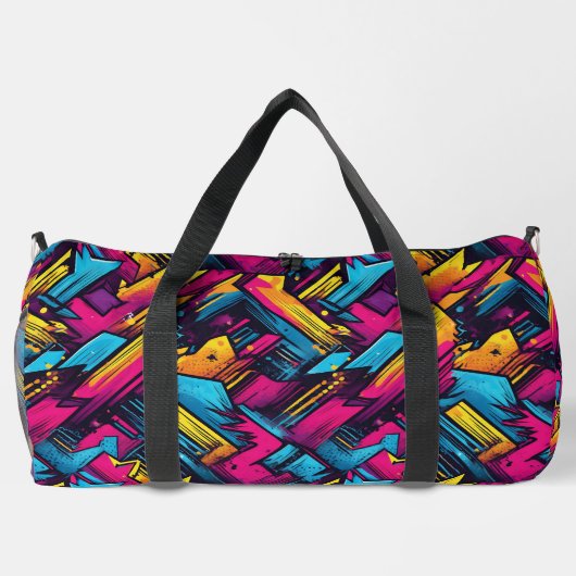 Levendige City Vibes Urban Pop Duffel Bag Plunjezak (Achterkant)