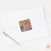 Levendige Cityscape Impressions V2 Vierkante Sticker (Envelop)