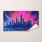 Levendige CitySplash Art Bad Handdoek (Handdoek)