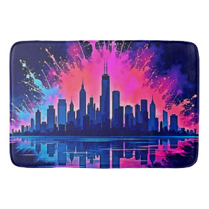 Levendige CitySplash Art Badmat