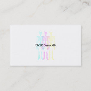 Levendige CMY Letterpress Skelet Dansend Visitekaartje