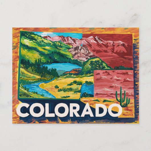 Levendige Colorado Kaart Schilderen (Voorkant)