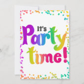 Levendige Confetti Het Is Feest! Viering Kaart (Voorkant)