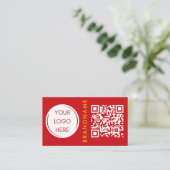 Levendige contrastkleur, logo en QR-code modern Visitekaartje (Staand voorkant)
