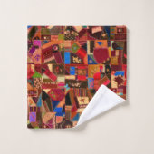 Levendige Crazy Quilt Bad Handdoek (Wasdoekje)