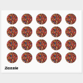 Levendige  Crazy Quilt Ronde Sticker (Vel)