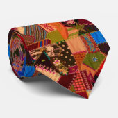 Levendige Crazy Quilt Stropdas (Opgerold)