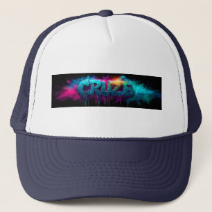 Levendige "Cruze" Logo met kleurrijk poeder Trucker Pet