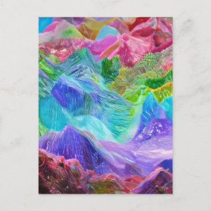 Levendige Crystal Mountain Abstract Briefkaart