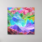 Levendige Crystal Mountain Abstract Canvas Afdruk (Voorkant)