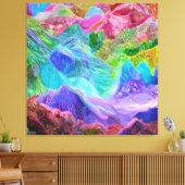 Levendige Crystal Mountain Abstract Canvas Afdruk (Insitu (Woonkamer))