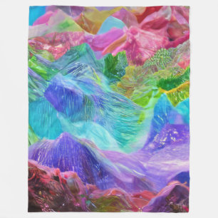 Levendige Crystal Mountain Abstract Fleece Deken