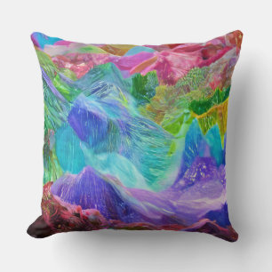 Levendige Crystal Mountain Abstract Kussen