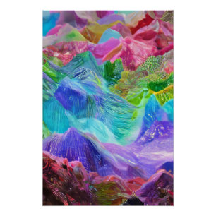 Levendige Crystal Mountain Abstract Perfect Poster