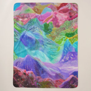 Levendige Crystal Mountain Abstract Sherpa Deken
