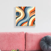 Levendige curven canvas afdruk (Insitu (Woonkamer))