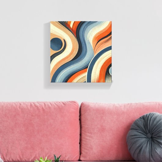 Levendige curven canvas afdruk (Insitu (Woonkamer))